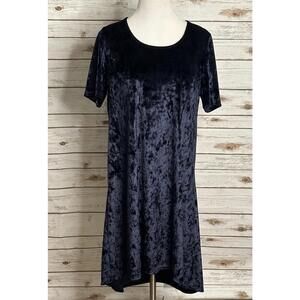 Westport 1962 navy crushed velvet whimsigoth dark fairy swing/A-line dress Large